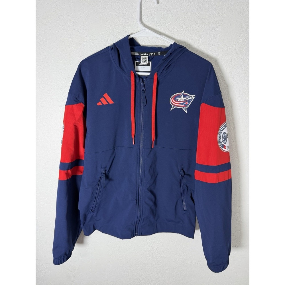 Columbus Blue Jackets Men's Adidas Jacket Navy Blue Full Zip Small Hockey NHL